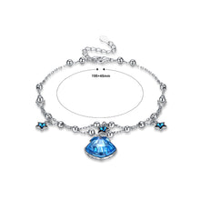 Load image into Gallery viewer, 925 Sterling Silver Shell Star Bracelet with Blue Austrian Element Crystal
