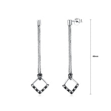 Load image into Gallery viewer, 925 Sterling Silver Simple Geometric Earrings with Austrian Element Crystal