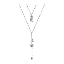 Load image into Gallery viewer, 925 Sterling Silver Badminton Pendant with Austrian Element Crystal and Necklace - Glamorousky