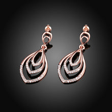 Load image into Gallery viewer, Plated Rose Gold Water Drop Earrings with Austrian Element Crystal