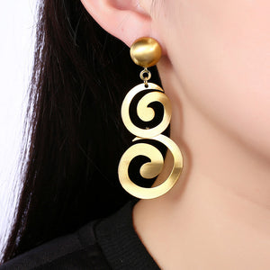 Simple Golden Round Earrings