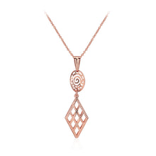 Load image into Gallery viewer, Plated Rose Gold Geometric Skeleton Pendant with Necklace