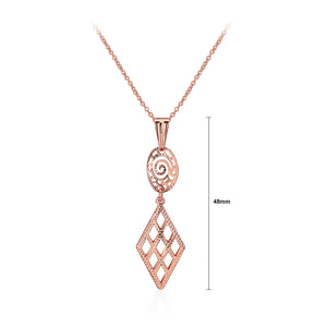 Plated Rose Gold Geometric Skeleton Pendant with Necklace