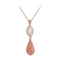 Load image into Gallery viewer, Plated Rose Gold Water Drop Pendant with Necklace