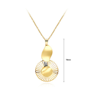 Golden Flower Pendant with Necklace