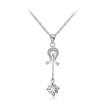 Load image into Gallery viewer, Fashion Violin Pendant with White Austrian Element Crystal and Necklace