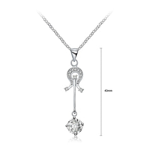 Fashion Violin Pendant with White Austrian Element Crystal and Necklace