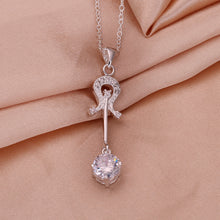 Load image into Gallery viewer, Fashion Violin Pendant with White Austrian Element Crystal and Necklace