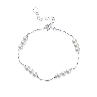 925 Sterling Silver Elegant Pearl Bracelet