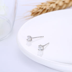 925 Sterling Silver Stud Earrings with Cubic Zircon