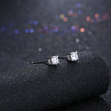 Load image into Gallery viewer, 925 Sterling Silver Stud Earrings with Cubic Zircon