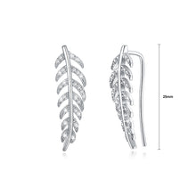 Load image into Gallery viewer, 925 Sterling Silver Leaf Earrings with Austrian Element Crystal