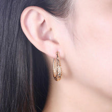 Load image into Gallery viewer, 925 Sterling Silver Simple Openwork Gold Earrings - Glamorousky