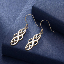 Load image into Gallery viewer, 925 Sterling Silver Plated Champagne Gold Geometric Earrings - Glamorousky