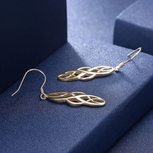 Load image into Gallery viewer, 925 Sterling Silver Plated Champagne Gold Geometric Earrings - Glamorousky