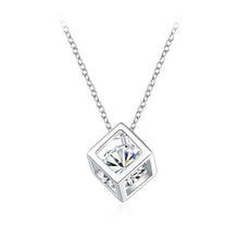 Load image into Gallery viewer, Simple Square Pendant with Cubic Zircon and Necklace - Glamorousky