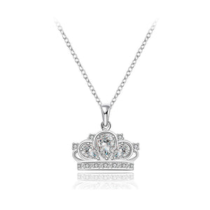 Fashion Crown Pendant with Austrian Element Crystal and Necklace - Glamorousky