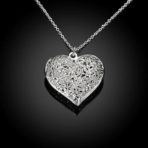 Simple Hollow Heart Pendant with Necklace - Glamorousky
