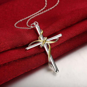 Simple Cross Pendant with Necklace - Glamorousky