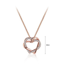 Load image into Gallery viewer, Plated  Rose Gold Heart Pendant with Austrian Element Crystal and Necklace - Glamorousky