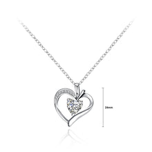 Load image into Gallery viewer, Simple Heart Pendant with Cubic Zircon and Necklace