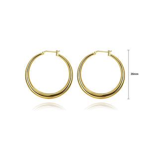 Popular Plated Gold Round Earrings - Glamorousky