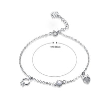 Load image into Gallery viewer, 925 Sterling Silver Romance Heart Shape LOVE Alphabet Bracelet with Cubic Zircon - Glamorousky