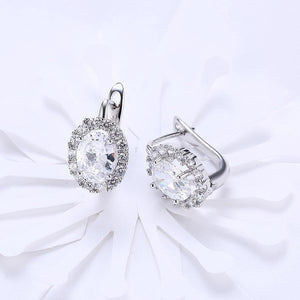 Dazzling Oval Cubic Zircon Earrings - Glamorousky