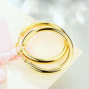 Fashion Plated Gold Round Earrings - Glamorousky