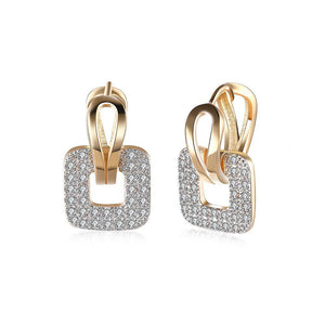 Elegant Sparkling Square Cubic Zircon Earrings - Glamorousky