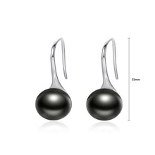Load image into Gallery viewer, 925 Sterling Silver Elegant Simple Fashion Black Pearl Earrings - Glamorousky