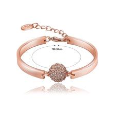 Load image into Gallery viewer, Fashion Plated Rose Gold Round Bracelet with Austrian Element Crystal - Glamorousky