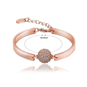 Fashion Plated Rose Gold Round Bracelet with Austrian Element Crystal - Glamorousky
