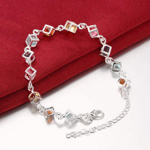 Load image into Gallery viewer, Simple Geometric Square Bracelet with Colorful Austrian Element Crystals - Glamorousky