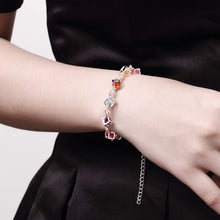 Load image into Gallery viewer, Simple Geometric Square Bracelet with Colorful Austrian Element Crystals - Glamorousky