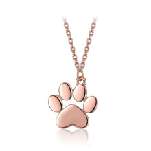 Load image into Gallery viewer, 925 Sterling Silver Plated Rose Gold Cute Cat Claw Pendant with Necklace - Glamorousky