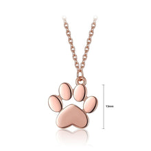 Load image into Gallery viewer, 925 Sterling Silver Plated Rose Gold Cute Cat Claw Pendant with Necklace - Glamorousky