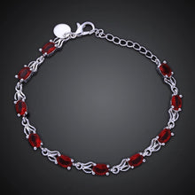 Load image into Gallery viewer, Fashion Minimalist Oval Bracelet with Red Austrian Element Crystal - Glamorousky