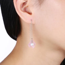 Load image into Gallery viewer, 925 Sterling Silver Elegant Fashion Pink Long Shell Pearl Earrings and Ear Wire - Glamorousky