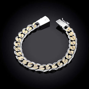 Fashion Geometric Two-Tone Side Bracelet For Men - Glamorousky