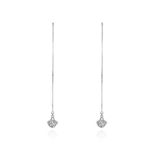 Load image into Gallery viewer, 925 Sterling Silver Sparkling Simple Fashion Long Tassel Earrings and Ear Wire with Whit Cubic Zircon - Glamorousky