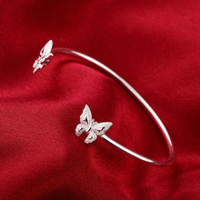 Load image into Gallery viewer, Elegant Double Butterfly Open Bangle - Glamorousky