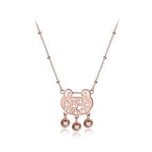 Load image into Gallery viewer, 925 Sterling Silver Fashion Rose Gold Plated Chinese Lock Necklace - Glamorousky