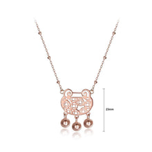 Load image into Gallery viewer, 925 Sterling Silver Fashion Rose Gold Plated Chinese Lock Necklace - Glamorousky