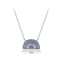 Load image into Gallery viewer, 925 Sterling Silver Colorful Rainbow Necklace with Austrian Element Crystal - Glamorousky