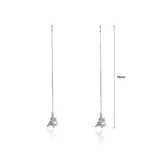 925 Sterling Silver Elegant Fashion Eiffel Tower Long Pearl Earrings and Ear Wire - Glamorousky