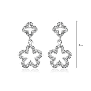 Elegant Sparkling Flower Earrings with Austrian Element Crystal - Glamorousky