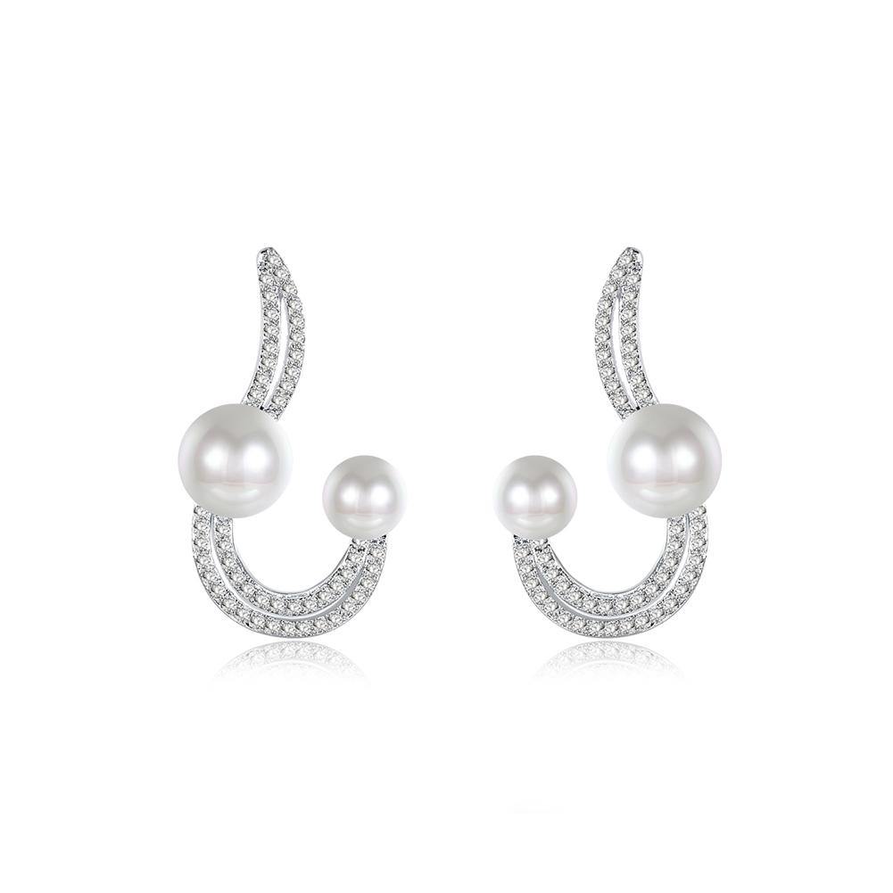 Elegant Fashion Pearl Earrings with Austrian Element Crystal - Glamorousky