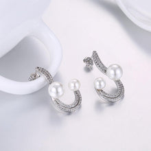Load image into Gallery viewer, Elegant Fashion Pearl Earrings with Austrian Element Crystal - Glamorousky