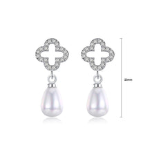 Load image into Gallery viewer, Elegant Fashion Flower and Water Drop Shape Pearl Earrings with Austrian Element Crystal - Glamorousky